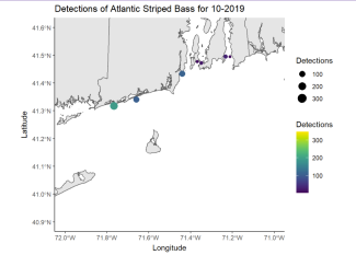 Detections of Atlantic Striped Bass 10-2019