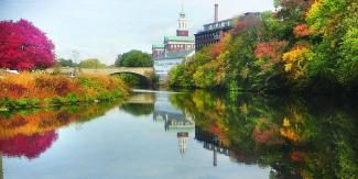 Building and water landscape