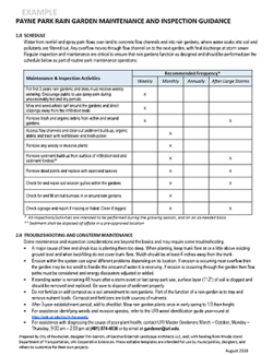 Payne Park Rain Garden Maintenance and Inspection Guidance