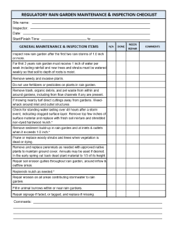 Maintenance and Care of A Rain Garden Factsheet