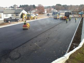 Stillwater Mill Auxiliary Parking Lot being paved
