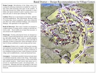 Image of design recommendations for village centers